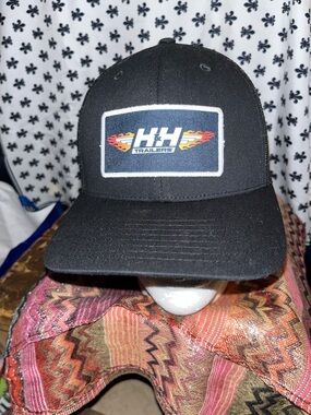 HH Trailers Black Patch Hat with Flame Logo